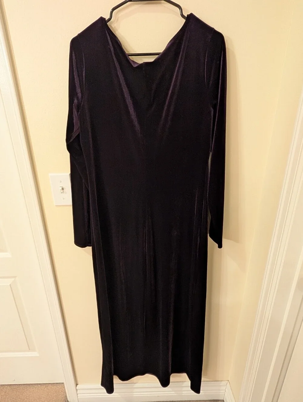 Vintage Max Studio Purple Velvet Maxi Dress Made in USA Sz LG Witchy Whimsigoth